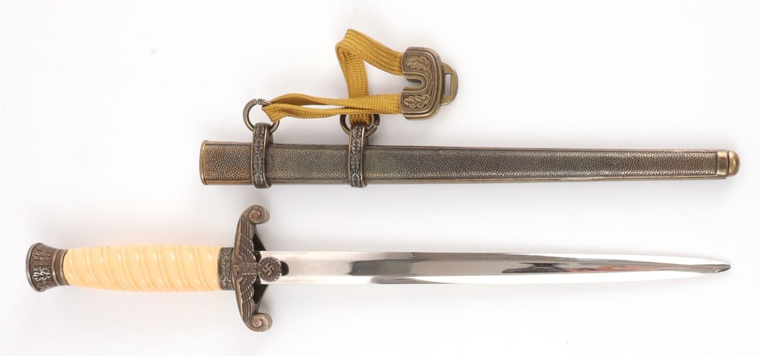 WWII GERMAN THIRD REICH HEER DAGGER HOLLER BLADE: Post-war production. Very high quality. Tight fit in scabbard. Dent and/or damage free.