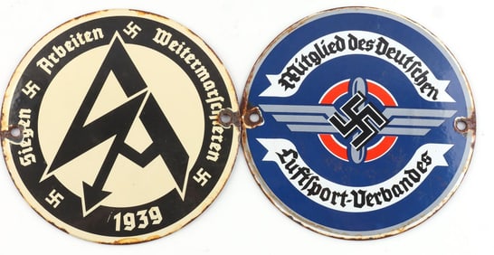 WWII GERMAN REICH SA & NSFK PROPAGANDA STREET SIGN