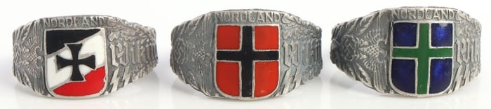 WWII GERMAN THIRD REICH WAFFEN SS SILVER RINGS