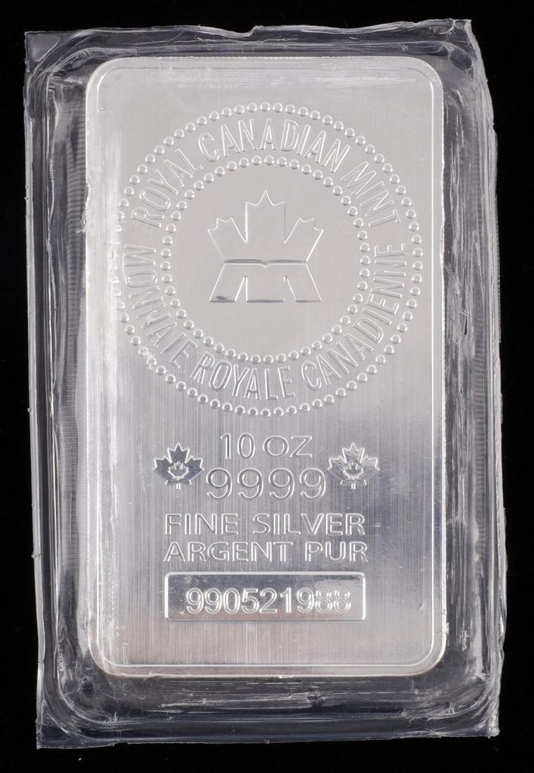 10 OZT OUNCE 999 FINE SILVER BAR INGOT CANADA MINT