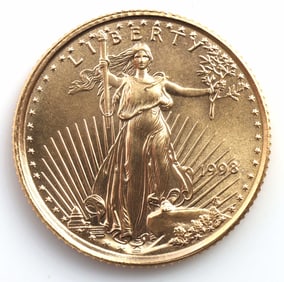 1998 GOLD 1/10 OZT OUNCE AMERICAN EAGLE BU COIN