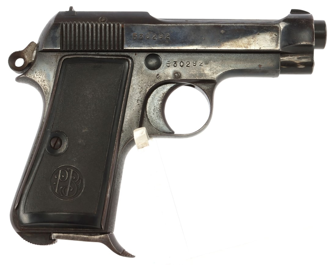 WWII ITALIAN BERETTA MODEL 1934 .380 ACP PISTOL: WWII Beretta Model 1934 semi-automatic pistol with Italian Army markings. Manufactured 1936. 3.5-inch barrel. Left of frame below hammer is stamped "R.E." (Regio Esercito, or Royal Army) under a crown