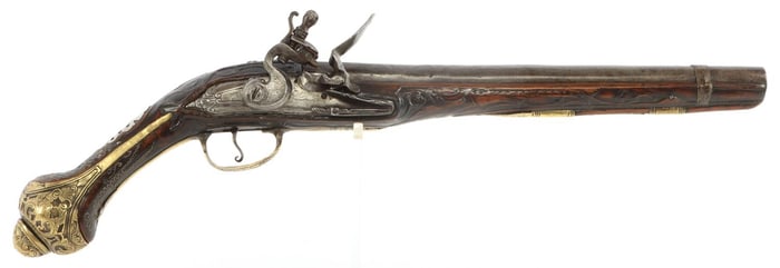 FINE OTTOMAN FLINTLOCK PISTOL WITH ZULFIKAR INLAY