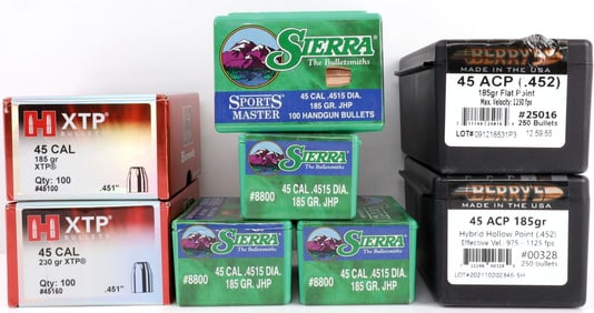 1100CT .45 CAL SIERRA BERRY HORNADY BULLETS