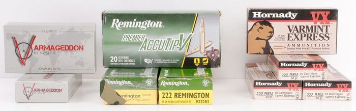180 RDS ASSORTED 222 REM MIXED GRAIN AMMO LOT