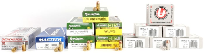490 RDS ASSORTED 380 AUTO MIXED GRAIN AMMO LOT
