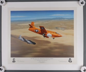 MICHAEL MACHAT PRINT SIGNED BY CHUCK YEAGER