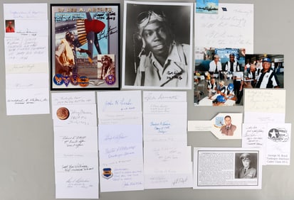 LARGE LOT OF WWII USAAF TUSKEGEE AIRMEN AUTOGRAPHS