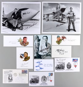 LOT OF 11 USAAF TEST PILOT AUTOGRAPH CHUCK YEAGER