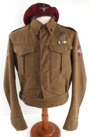 RARE WWII POLISH PARATROOPER'S JACKET & BERET