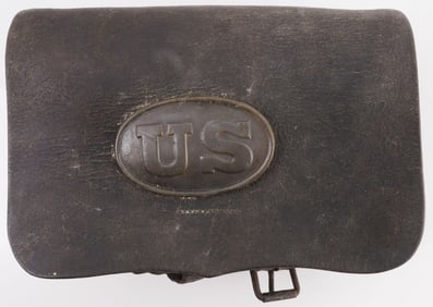 US CIVIL WAR MODEL 1861 LEATHER CARTRIDGE BOX