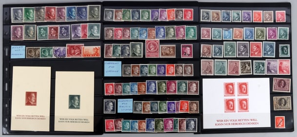 LOT OF WWII GERMAN THIRD REICH HITLER STAMPS