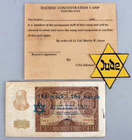 LOT OF 3 WWII GERMAN JEWISH LOT DACHAU REICHSMARK