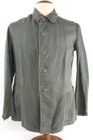 WWII GERMAN HBT DRILL TUNIC REED GREEN DRILLICH