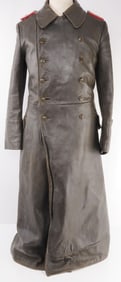 WWII GERMAN WEHRMACHT LEATHER COAT FOR OFFICERS