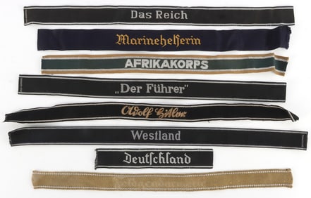 LOT OF 8 WWII GERMAN THIRD REICH CUFF TITLES