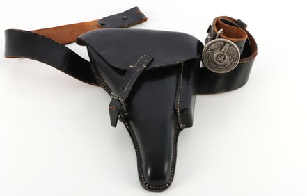 WWII GERMAN THIRD REICH LEATHER P08 HOLSTER
