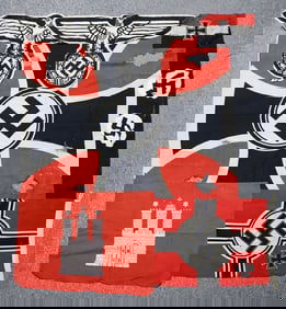 WWII GERMAN LOT OF CUT FLAG PATTERNS BRING BACK
