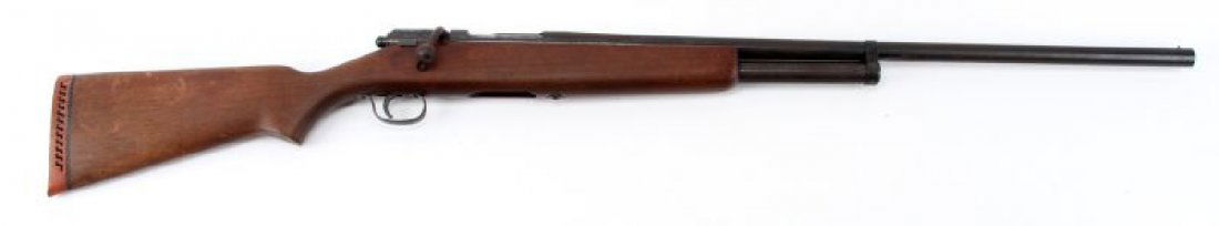JC HIGGINS MODEL 583.18 BOLT ACTION 12 GAUGE: JC Higgins Model 583.18 12 gauge bolt action shotgun. 28 inch barrel, chambered for 1 3/4 inch shells. Bore is great, bluing is about 60%, with significant surface rust, and stock has minor hairline f
