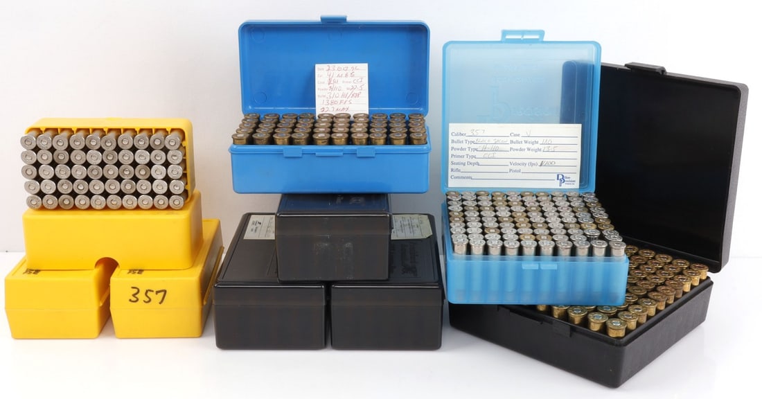 LOT 550 RDS RELOADED PISTOL 357 44 MAG 41 MAG AMMO: Lot includes 550 rounds of reloaded .357, 41 Mag, and 44 S&W ammunition. No international shipping. Know your state laws prior to bidding.