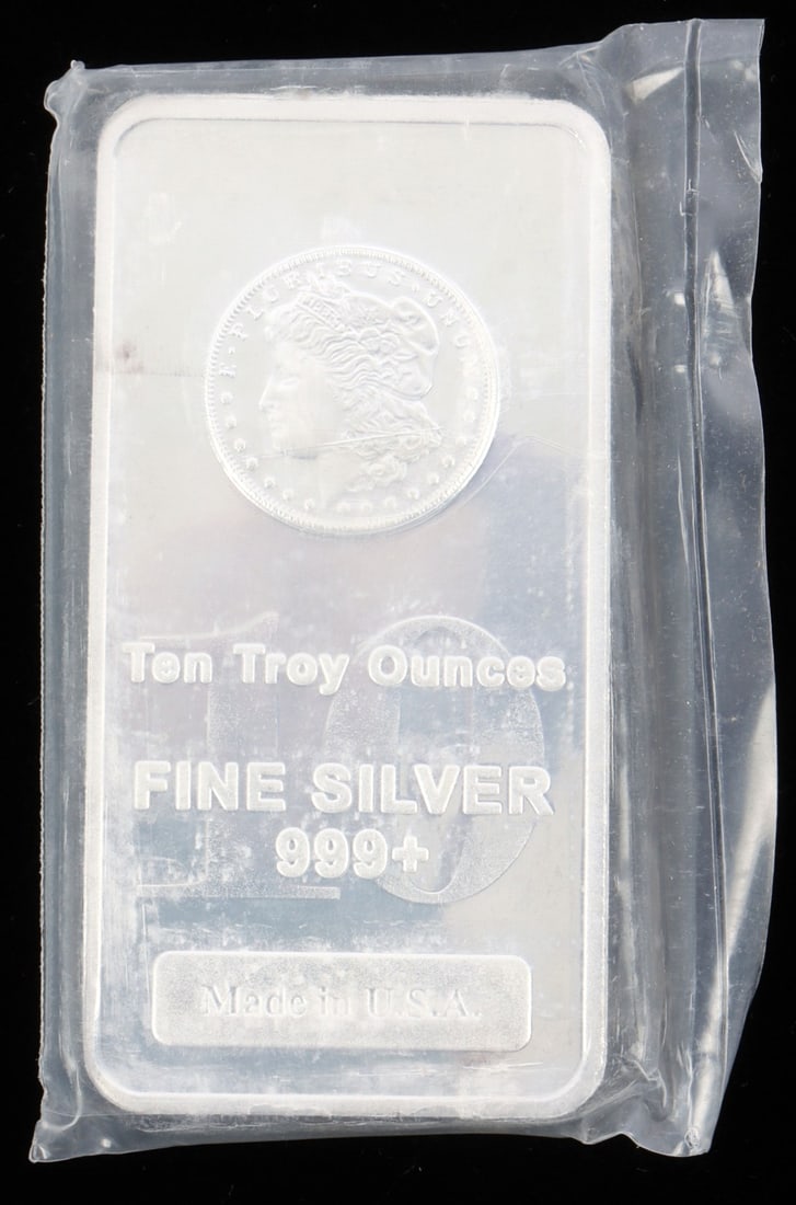 10 TROY OUNCE .999 SILVER BULLION BAR INGOT: Electronically tested, refinery bar. This lot has a reserve.