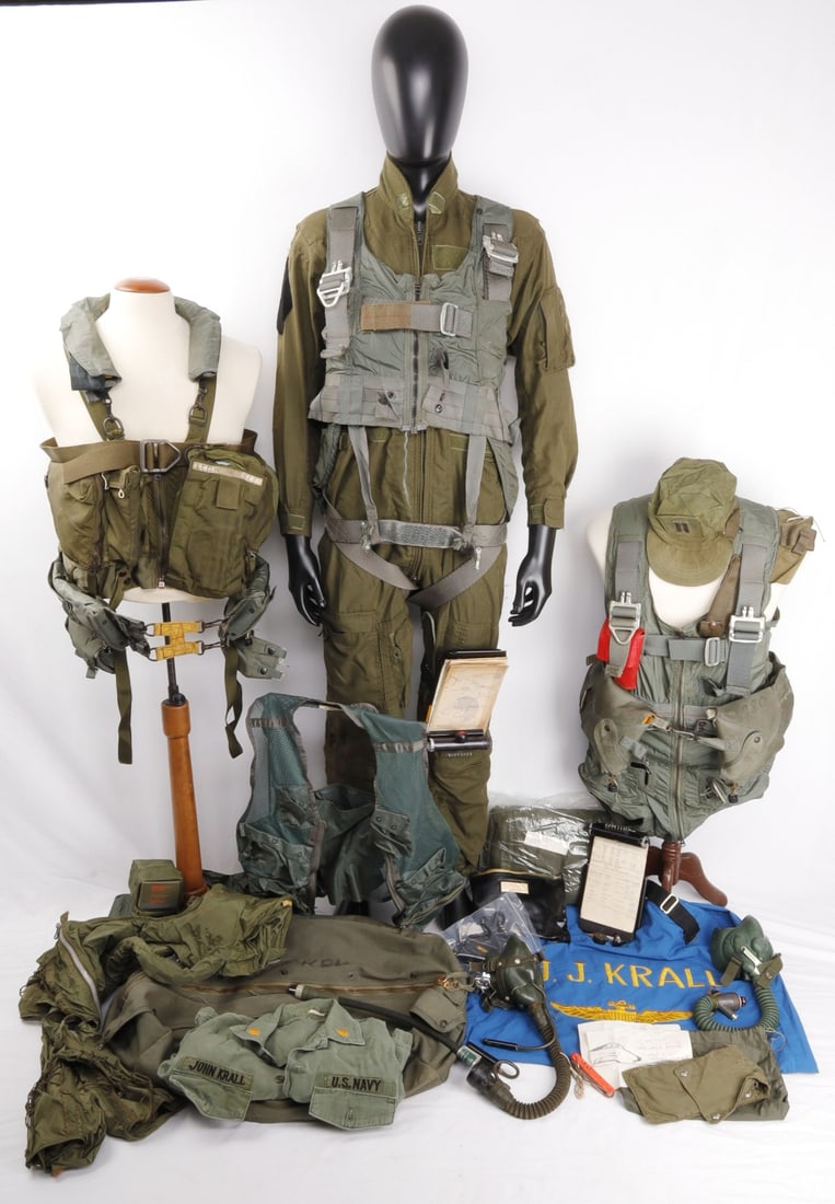 VIETNAM WAR LCDR JOHN KRALL NAVAL AVIATOR GROUPING: Substantial collection of US Navy BuWeps equipment from the estate of Lieutenant Commander John Krall, a naval aviator, intelligence officer and the late husband of Yung Krall, a Vietnamese CIA operat