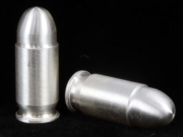 LOT OF 2 .999 FINE SILVER .45 CALIBER BULLETS