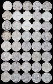 90% SILVER WASHINGTON QUARTER DOLLAR LOT $10 FACE