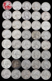 90% SILVER WASHINGTON QUARTER DOLLAR LOT $10 FACE