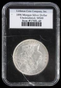 1896 LITTLETON MORGAN SILVER DOLLAR MS60