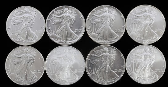 8 MIX DATE 1 OZT OUNCE SILVER AMERICAN EAGLE COIN