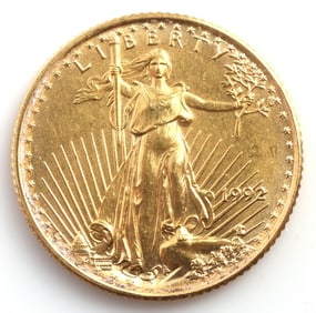 1992 GOLD 1/10 OZT OUNCE AMERICAN EAGLE BU COIN