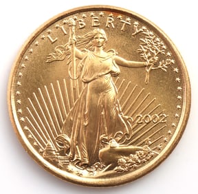 2002 GOLD 1/10 OZT OUNCE AMERICAN EAGLE BU COIN