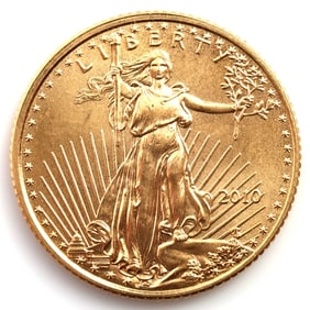 2010 GOLD 1/10 OZT OUNCE AMERICAN EAGLE BU COIN