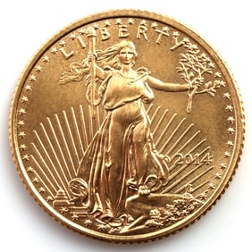 2014 GOLD 1/10 OZT OUNCE AMERICAN EAGLE BU COIN