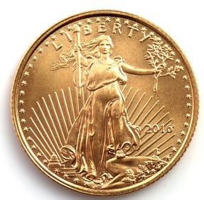 2016 GOLD 1/10 OZT OUNCE AMERICAN EAGLE BU COIN