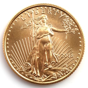 2016 GOLD 1/10 OZT OUNCE AMERICAN EAGLE BU COIN