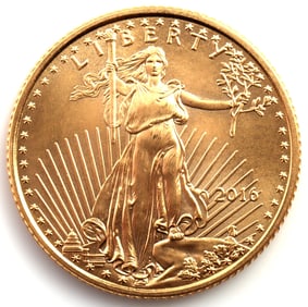 2016 GOLD 1/10 OZT OUNCE AMERICAN EAGLE BU COIN