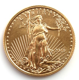 2016 GOLD 1/10 OZT OUNCE AMERICAN EAGLE BU COIN