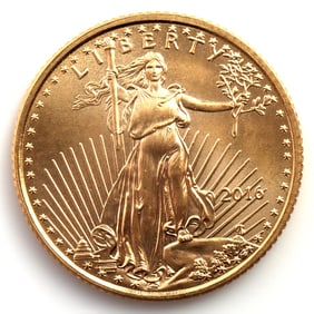 2016 GOLD 1/10 OZT OUNCE AMERICAN EAGLE BU COIN