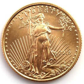 2016 GOLD 1/10 OZT OUNCE AMERICAN EAGLE BU COIN
