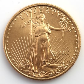 2017 GOLD 1/10 OZT OUNCE AMERICAN EAGLE BU COIN