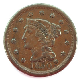 1850 LARGE CENT EXTREMELY FINE HIGH GRADE
