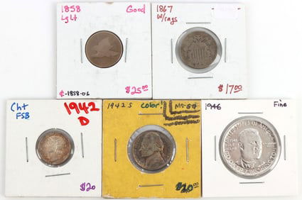 COIN COLLECTION FLYING EAGLE WAR NICKEL MERCURY