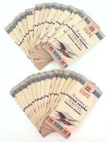 LOT OF 30 WWII US WAR BOND 10 CENT STAMP ALBUM