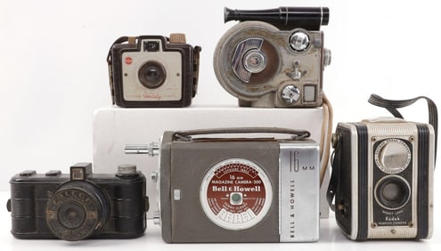 LOT OF 5 VINTAGE CAMERA KODAK FALCON REVERE