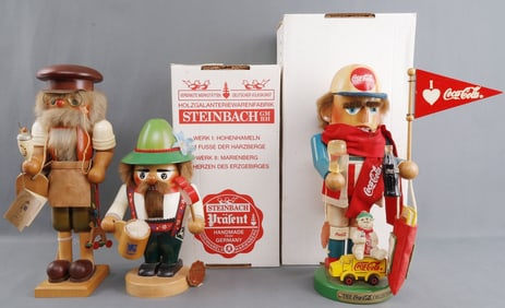 3 HANDMADE GERMAN NUTCRACKERS ULBRICHT & STEINBACH