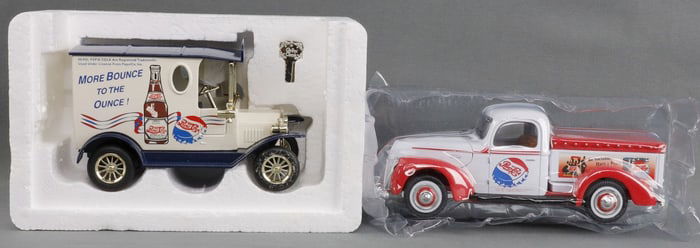 LOT OF 2 DIE CAST PEPSI ADVERTISING TRUCK