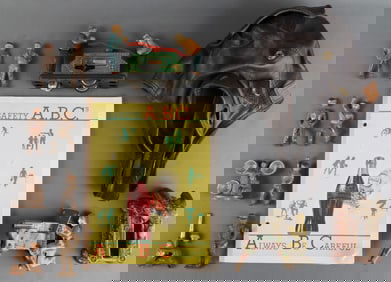 VINTAGE TOY SOLDIER CAST IRON TOY HELMET BOOK LOT