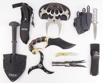 LOT TACTICAL BLADES BLACK SAVAGE MASTER CUTLERY